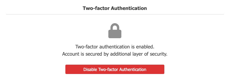 MSP - Disable Two-factor Authentication